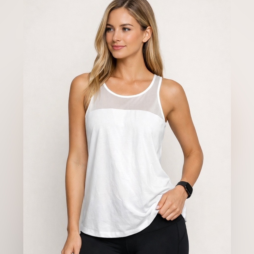 NWT ZELLA WHITE  BASICS TANK/Athleisure S